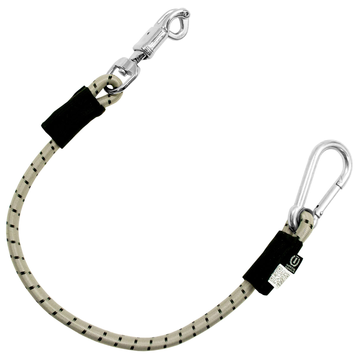 Imperial Riding 60cm Elastic Trailer Tie #colour_silver-black-silver