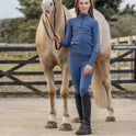 EQUIDRY Children's Water Repellent Leggings #colour_steel-blue-silver