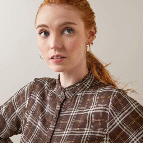 Ariat Women's Clarion Long Sleeve Blouse - Mole Plaid