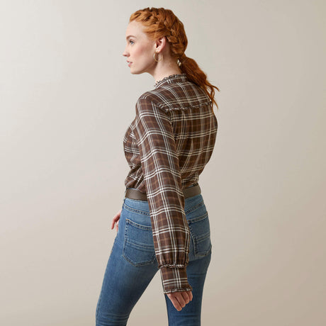 Ariat Women's Clarion Long Sleeve Blouse - Mole Plaid