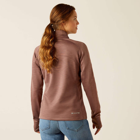 Ariat Women's Tek Team 1/2 Zip Sweatshirt - Navy Heather - Twilight Mauve