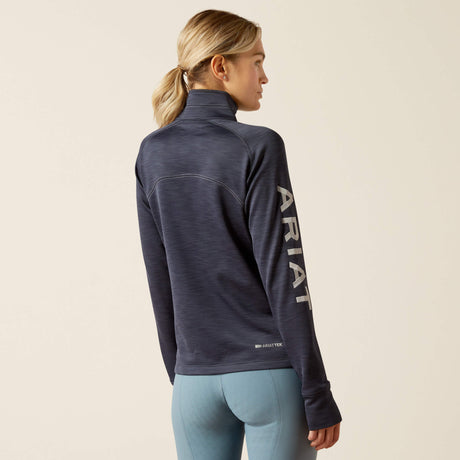 Ariat Women's Tek Team 1/2 Zip Sweatshirt - Navy Heather - Ombre Blue Heather