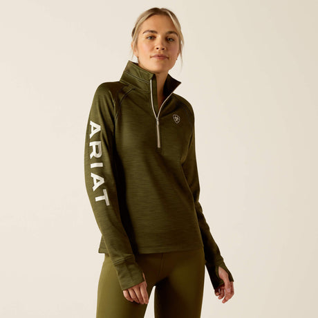 Ariat Women's Tek Team 1/2 Zip Sweatshirt - Navy Heather - Winter Moss