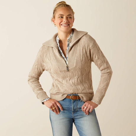 Ariat Women's Alamere 1/2 Zip Sweater - Oatmeal Heather