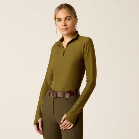 Ariat Women's Lowell 3.0 1/4 Zip Baselayer - Winter Moss