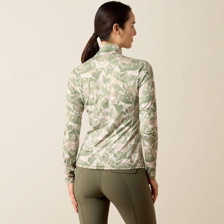 Ariat Women's Lunaveil 1/2 Zip Baselayer - Olive Coincide Print