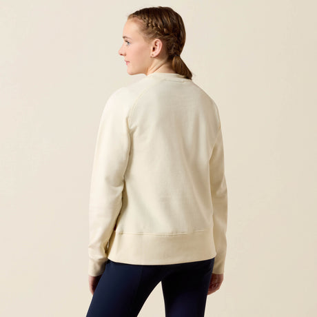 Ariat Youth Martine Sweatshirt - Antique White Let's Play