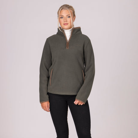 Shires Aubrion Core Ladies Half Zip Fleece #colour_green