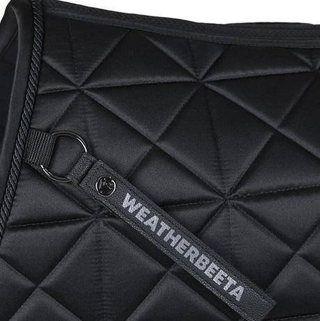 Weatherbeeta Satin Luxe Air-Tec Euro Jump Shaped Saddle Pad #colour_black