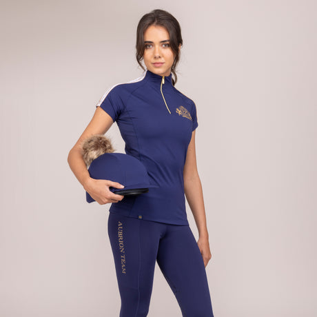 Shires Aubrion Ladies Team Short Sleeve Base Layer #colour_midnight