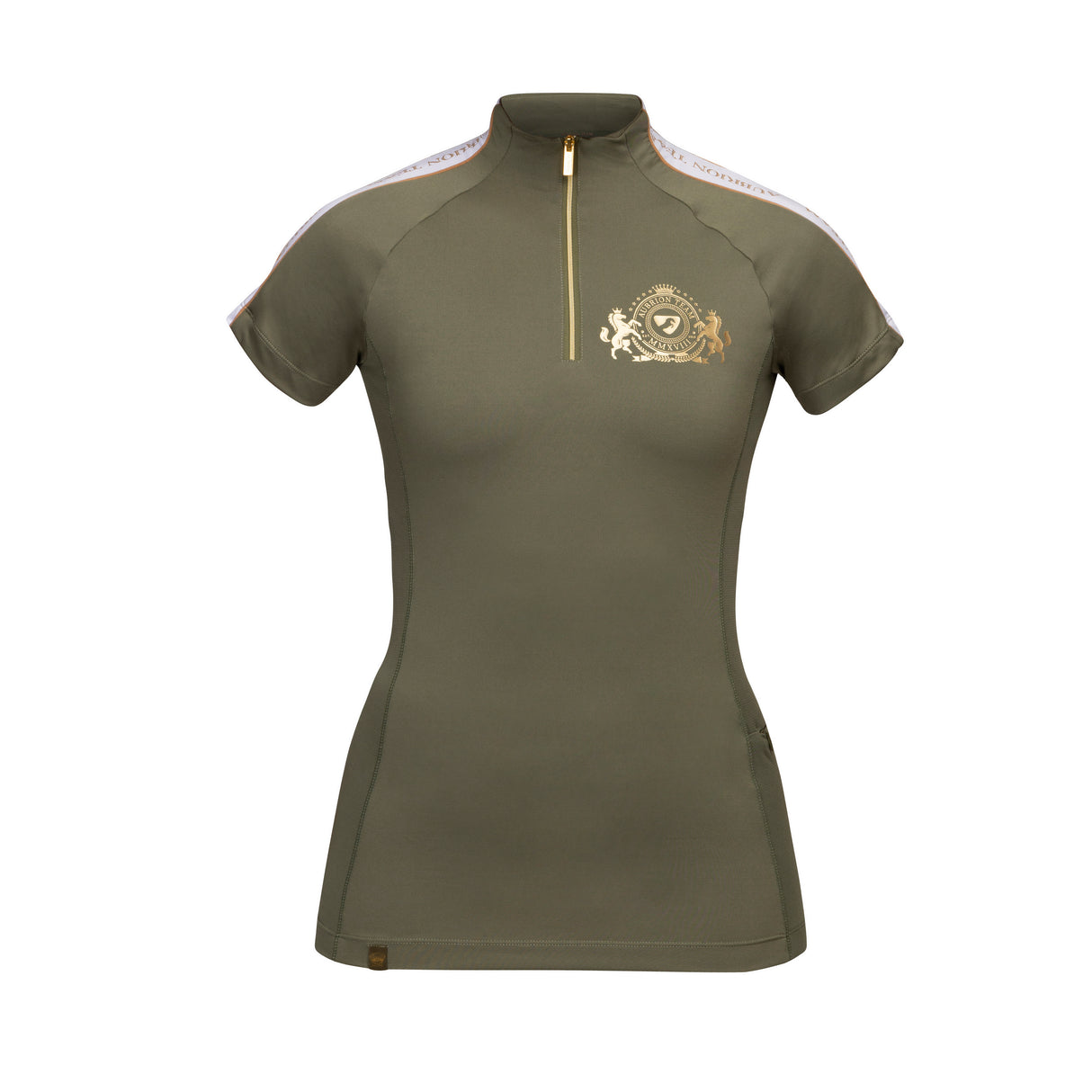 Shires Aubrion Ladies Team Short Sleeve Base Layer #colour_moss