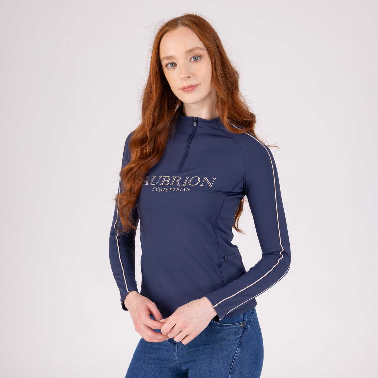Shires Aubrion Equestrian Long Sleeve Base Layer #colour_midnight