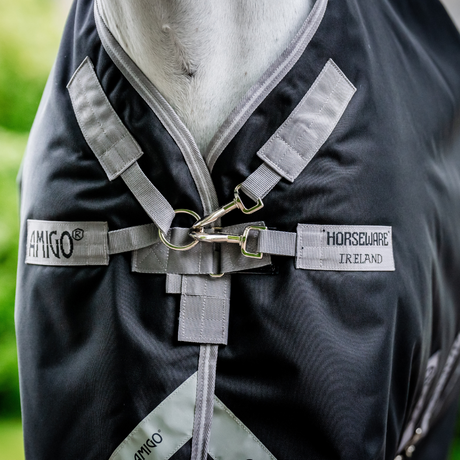 Horseware Ireland Amigo 1200D 100g Turnout Rug #colour_black-titanium-grey-silver