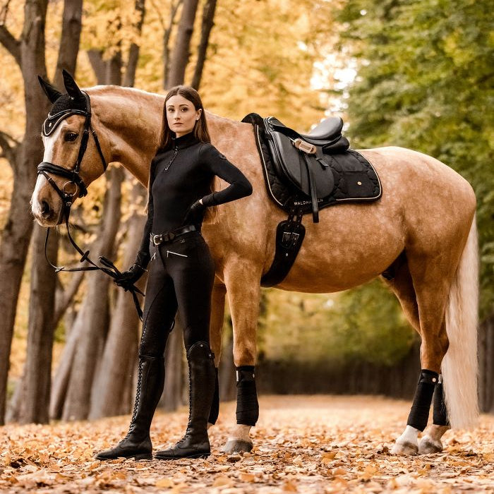 Waldhausen Modern Rosé Saddle Pad #colour_black-gold