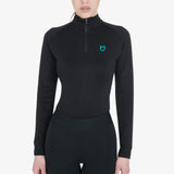 Equestro Women's Slim Fit Long Sleeve Base Layer #colour_black