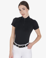 Equestro Leather Belt With Snaffle Bits And Rhinestones #colour_black-silver