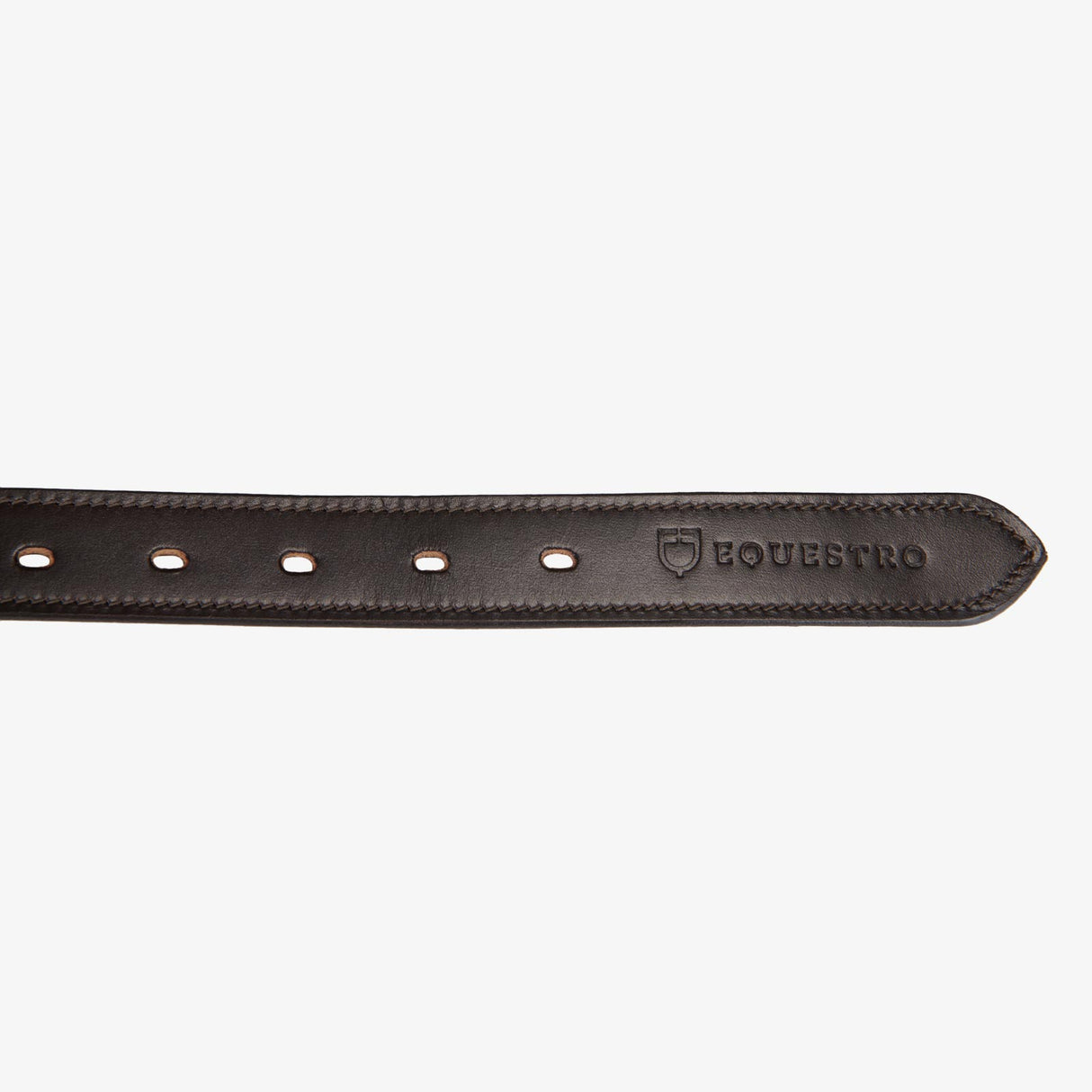 Equestro Leather Belt With Silver Clincher #colour_brown-gold