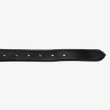 Equestro Leather Belt With Silver Clincher #colour_black-silver