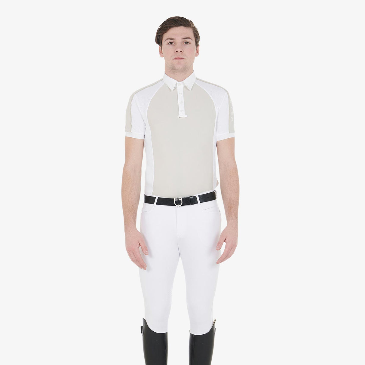 Equestro Men's Slim Fit Competition Polo Shirt Four Buttons