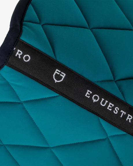 Jumping saddle pad with embroidered logo black line edition - PETROL