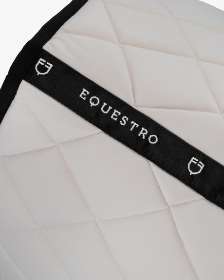 Jumping saddle pad with embroidered logo black line edition - BEIGE