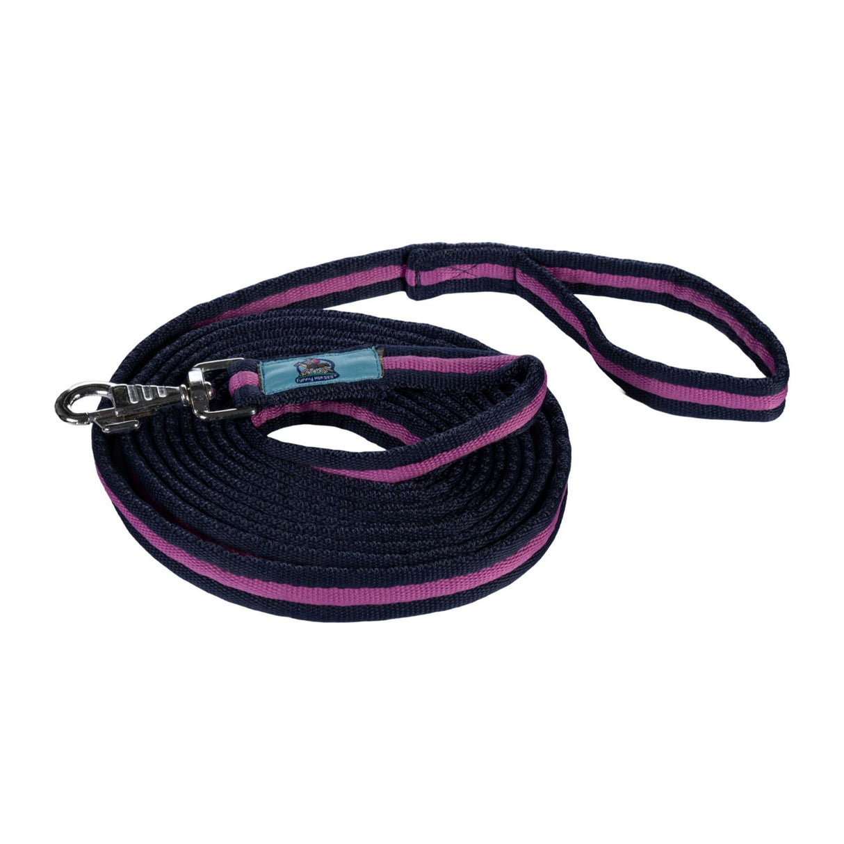 HKM Lunge Line -Funny Horses- #colour_pink-navy