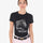 Equestro Women's Slim Fit Cotton T-Shirt Ready To Jump Print With Rhinestones #colour_black