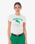 Equestro Women's Cotton Jumping Horse Club T-Shirt #colour_white