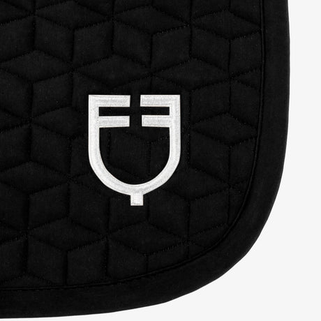Equestro Jumping Saddle Pad Cube Quilting #colour_black