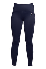 HKM Ladies Silicone Knee Patch Riding Leggings -Arezzo- #colour_deep-blue