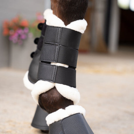 HKM Protection Boots -Comfort Premium Mesh- Fur #colour_black