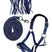 HKM Head Collar Set -Lilly- with Snap Hook & Fly Fringe #colour_corn-blue