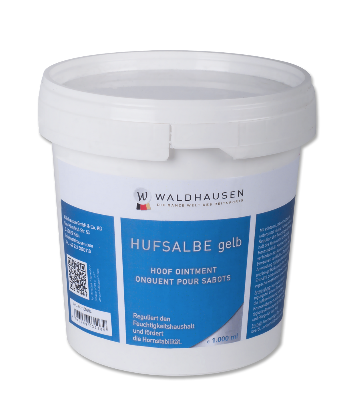 Waldhausen Hoof Grease + Laurel Oil, 1000ml #colour_yellow