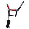 Hy Equestrian Thelwell Collection Balancing Act Head Collar & Lead Rope #colour_red-navy
