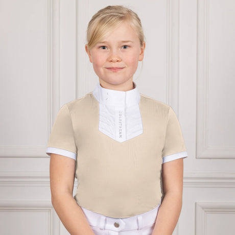 Coldstream Next Generation Roslin Ruffled Crystal Show Shirt #colour_latte