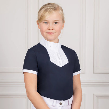 Coldstream Next Generation Roslin Ruffled Crystal Show Shirt #colour_navy