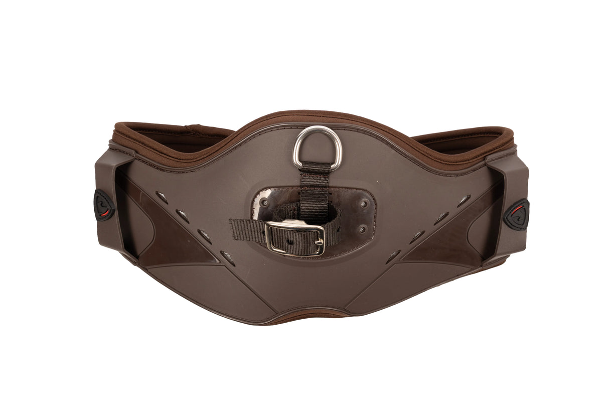 ProReaction Contoured TPU Vented Dressage Girth by Hy Equestrian #colour_brown