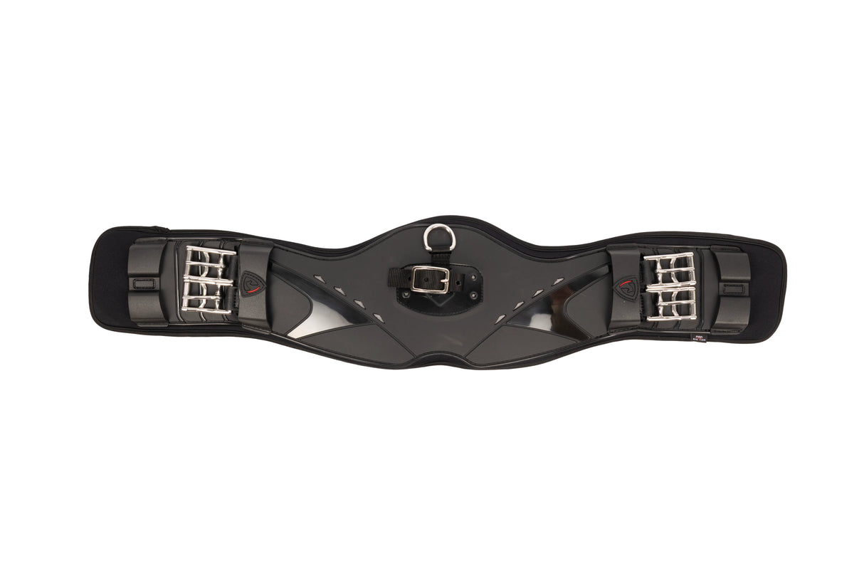 ProReaction Contoured TPU Vented Dressage Girth by Hy Equestrian #colour_black