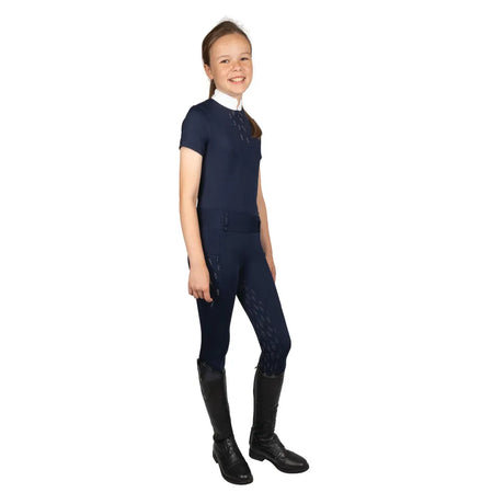Hy Equestrian Children's Roka Reign Riding Tights #colour_navy