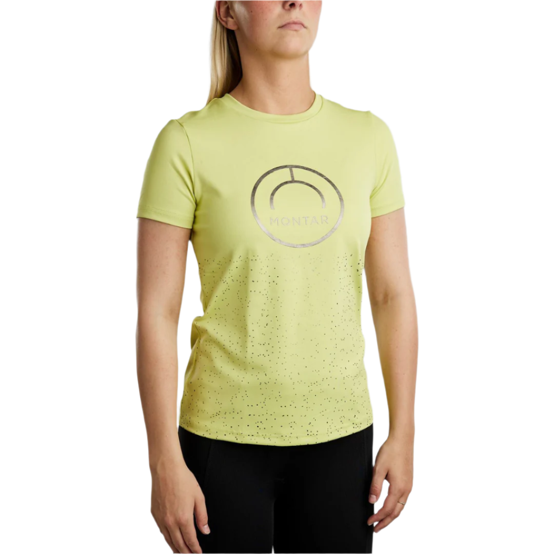 Montar MoSille with Gun Metal Logo T-Shirt #colour_creamy-lime