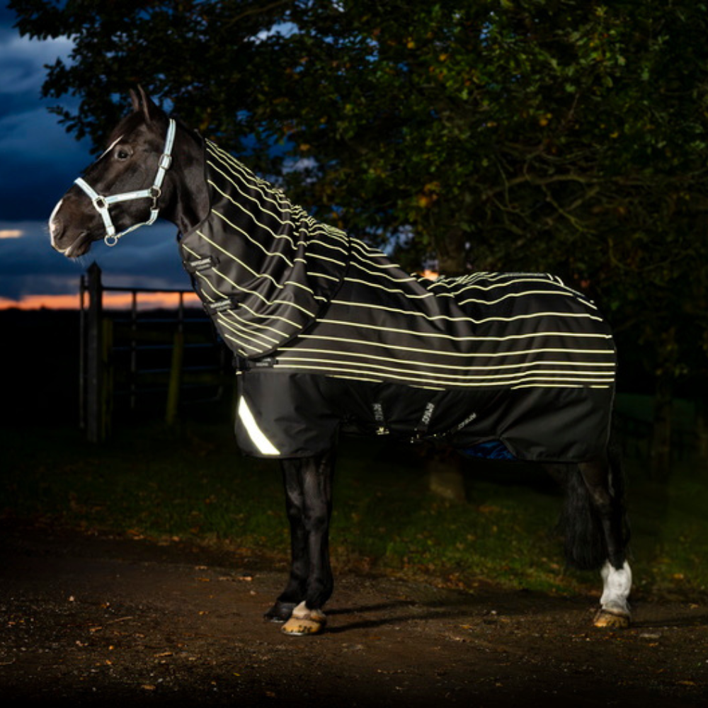 Horseware Ireland Amigo 1200D FieldSafe Reflectech Plus 250g Turnout Rug #colour_black-reflective-black