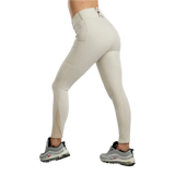 Montar MoMichelle with Gun Metal Logo Print Full Grip Breeches #colour_light-silver-grey