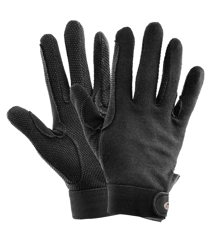 E.L.T Adult Picot Winter Cotton Gloves #colour_black