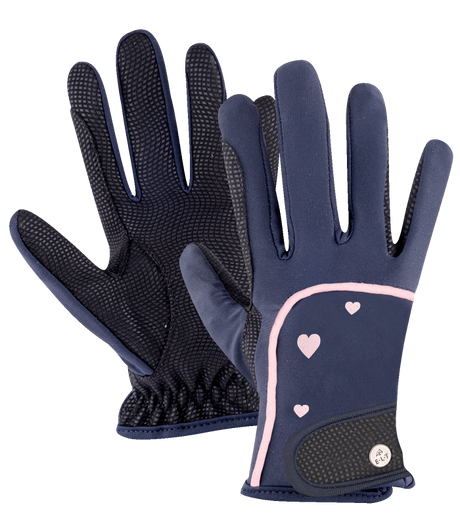 E.L.T Child Metropolitan Heart Riding Gloves #colour_night-blue