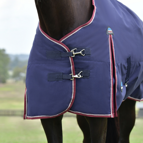 Weatherbeeta Comfitec Essential 220G Turnout #colour_navy-burgundy