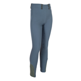 HKM Children's Silicone Full Seat Riding Tights -Pony Dream II- #colour_smokey-blue