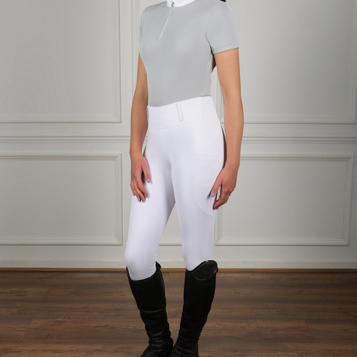 Coldstream Ladies Oxnam Competition Riding Tights #colour_white