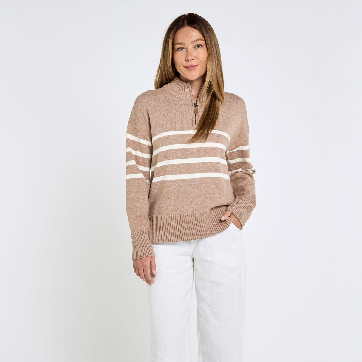 Dubarry Womens Fonthill Knitted Jumper #colour_taupe