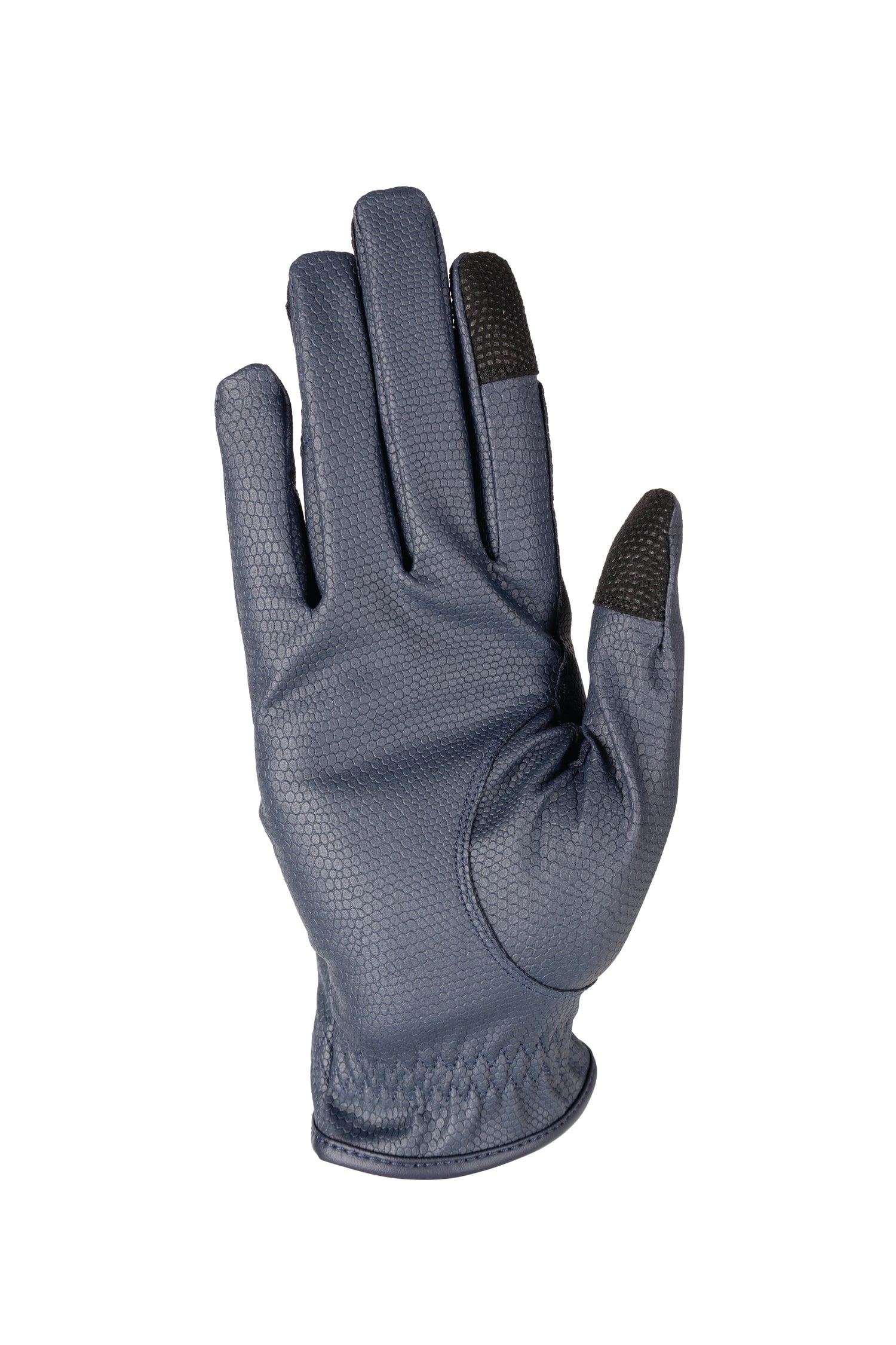 Hy Equestrian Shimmer Riding Gloves #colour_navy-with-silver-diamantes