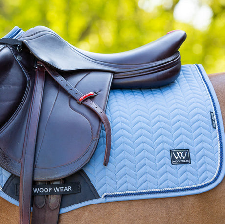 Woof Wear Herringbone Close Contact Saddle Pad #colour_steel-blue